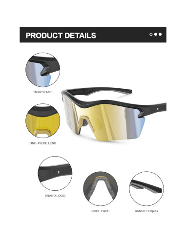 Gafas de sol BIRCEN deportivas UV400 para ciclismo y béisbol