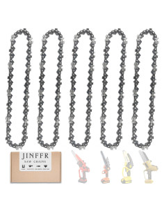 5 Cadenas de Motosierra 6 Pulgadas JINFFR - Acero de Manganeso