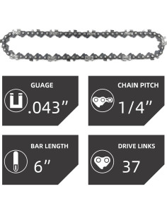 5 Cadenas de Motosierra 6 Pulgadas JINFFR - Acero de Manganeso 2