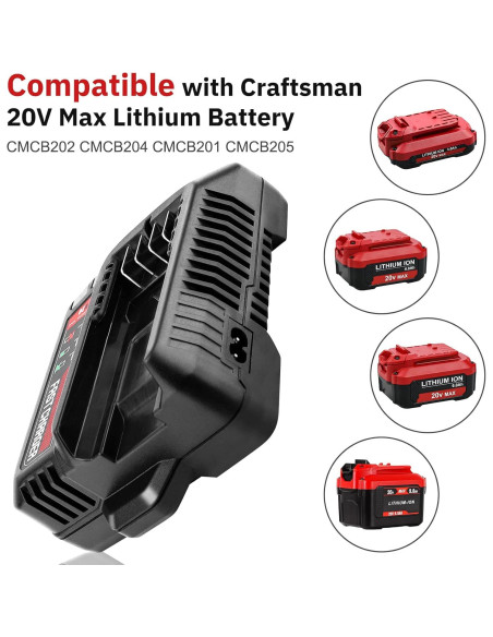 2 Baterías Recargables CMCB206 8.0Ah y Cargador CMCB104 Craftsman
