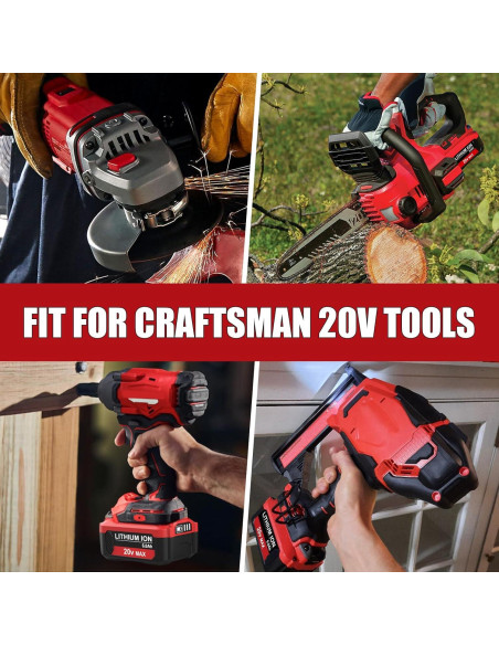 2 Baterías Recargables CMCB206 8.0Ah y Cargador CMCB104 Craftsman