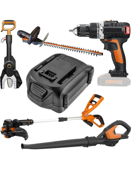 Batería de Reemplazo 4000mAh 20V para Worx Taladro y Soplador