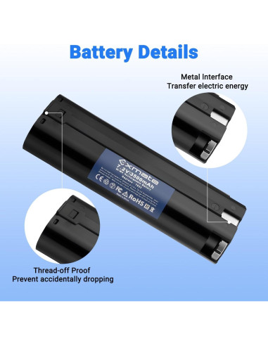 Batería Ni-Mh 7.2V 3500mAh Exmate + Cargador 1.2-18V