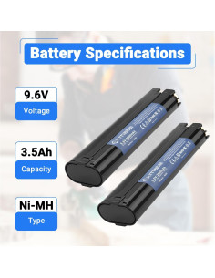 Batería Exmate 3.5Ah 9.6V Ni-MH 2-Pack Compatible Makita 2