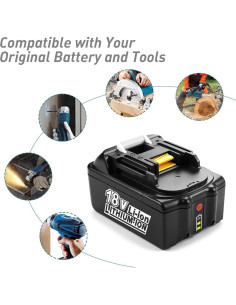 2 Baterías 18V 5.0Ah BL1850B y Cargador para Makita 2