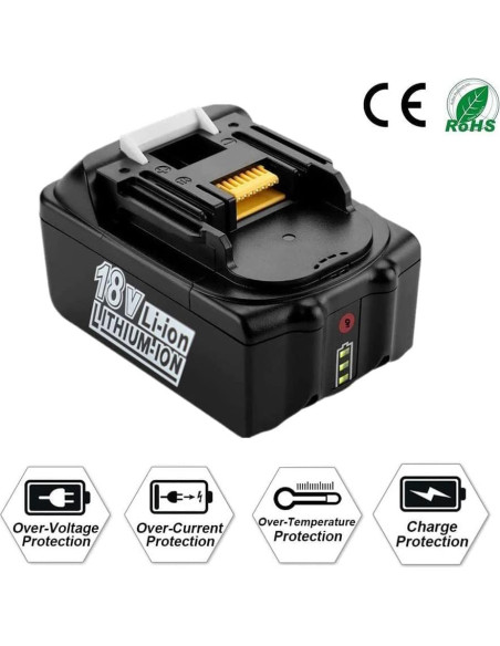 2 Baterías 18V 5.0Ah BL1850B y Cargador para Makita