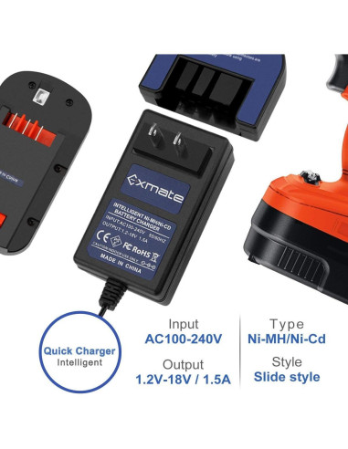 Batería Ni-MH 18V 3.5Ah Exmate + Cargador Compatible Black & Decker
