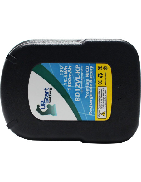 Batería Reemplazo 12V NiCd 1300mAh UpStart para Black & Decker