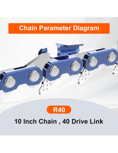 Cadena de Motosierra NEO-TEC 10" 3/8 LP .043 40 Enlaces - 3 Piezas 2