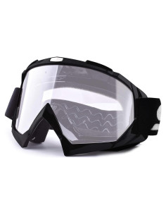 Gafas de Motocicleta Offroad UV Protección - Negro Lente Clara
