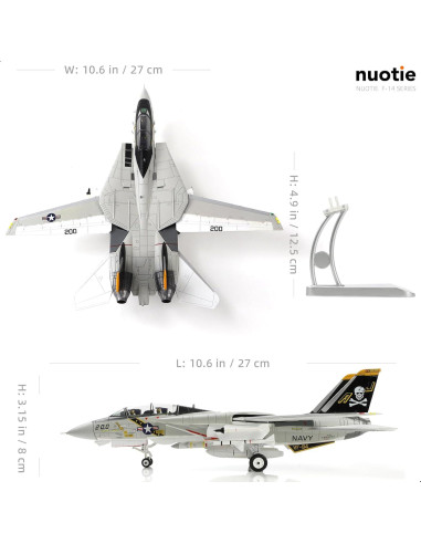 Modelo F-14 Tomcat 1/72 NUOTIE VF-84 Jolly Rogers Metal