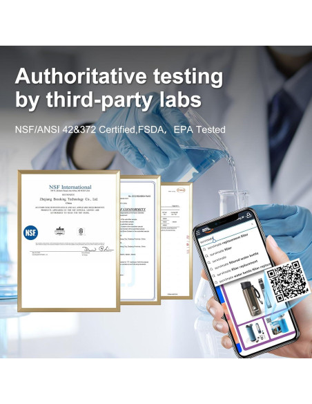 Botella de Agua Filtrada SurviMate 700ml Plegable Ultra Ligera