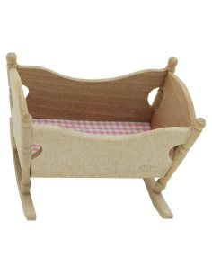 Cuna de Madera Mini Genérico 8x7x5.3cm para Casa de Muñecas