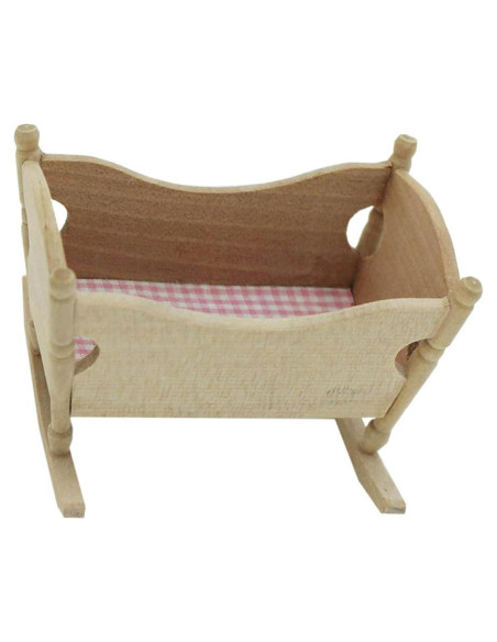 Cuna de Madera Mini Genérico 8x7x5.3cm para Casa de Muñecas