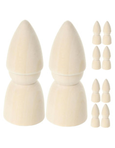 10 Muñecas de Madera Pintables DIY HONMEET 7x2.8cm