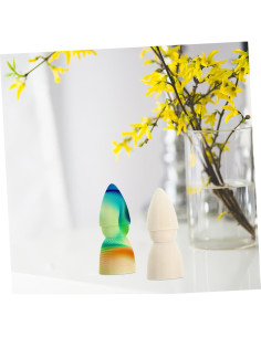 10 Muñecas de Madera Pintables DIY HONMEET 7x2.8cm 2