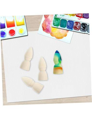 10 Muñecas de Madera Pintables DIY HONMEET 7x2.8cm