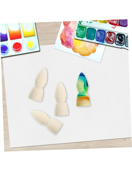 10 Muñecas de Madera Pintables DIY HONMEET 7x2.8cm