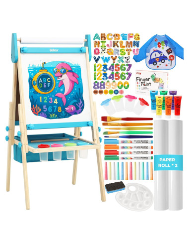 Caballete de Arte Ajustable Belleur para Niños 2-8 Años - Azul