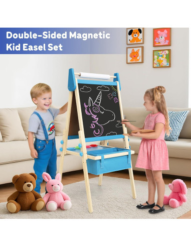 Caballete de Arte Ajustable Belleur para Niños 2-8 Años - Azul