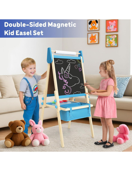 Caballete de Arte Ajustable Belleur para Niños 2-8 Años - Azul