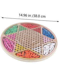 Juego de Damas Chinas de Madera Abaodam 38x38cm Educativo 2