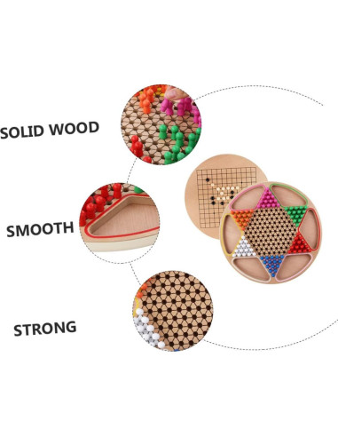 Juego de Damas Chinas de Madera Abaodam 38x38cm Educativo