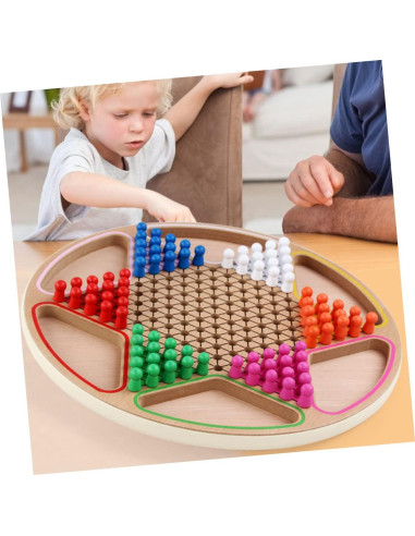 Juego de Damas Chinas de Madera Abaodam 38x38cm Educativo