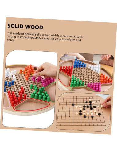 Juego de Damas Chinas de Madera Abaodam 38x38cm Educativo