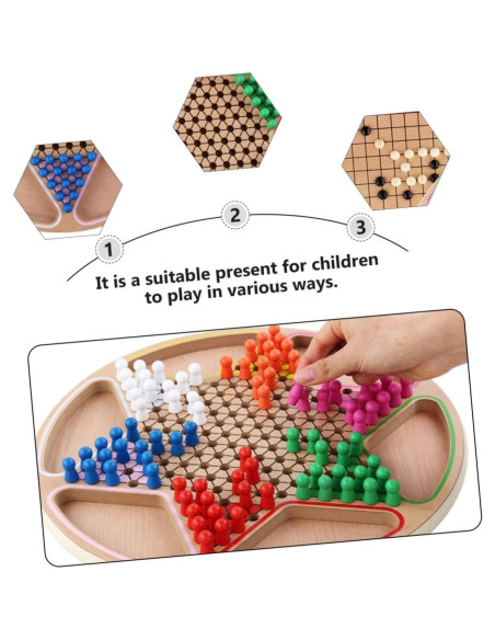 Juego de Damas Chinas de Madera Abaodam 38x38cm Educativo