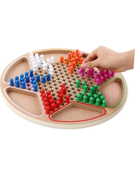 Juego de Damas Chinas de Madera Abaodam 38x38cm Educativo