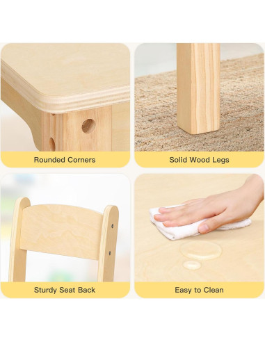 Mesa de Arte para Niños TOOKYTOY con 2 Sillas y Estantes