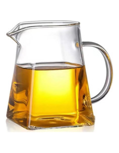 Jarra de vidrio borosilicato 350ml Dadamong con asa y pico anti goteo