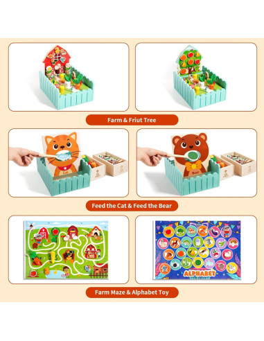 Juguetes Montessori de Granja INIFEIDALA para Niños 2-7 Años