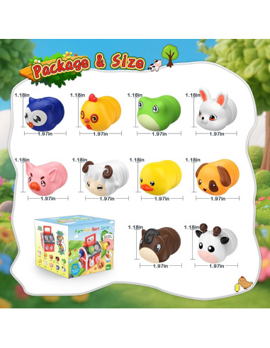 Juguetes Montessori de Animales de Granja SnapGlowz - 10 Piezas
