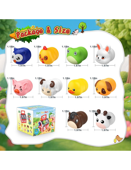 Juguetes Montessori de Animales de Granja SnapGlowz - 10 Piezas