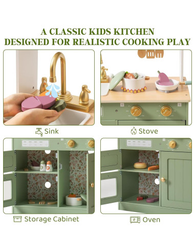 Cocina de Juguete de Madera ROBOTIME para Niños 3+ Años