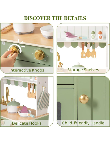 Cocina de Juguete de Madera ROBOTIME para Niños 3+ Años