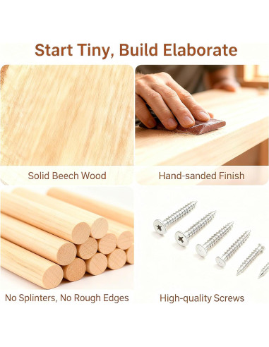 Conjunto Triángulo Pikler LINKHOO 9 en 1 Madera Natural