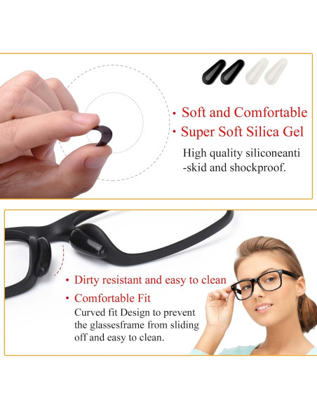 Almohadillas Adhesivas para Gafas SooGree 8 Pares Silicona