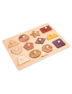 Rompecabezas de Madera Adena Montessori 12 Piezas para Niños 1-2 Años