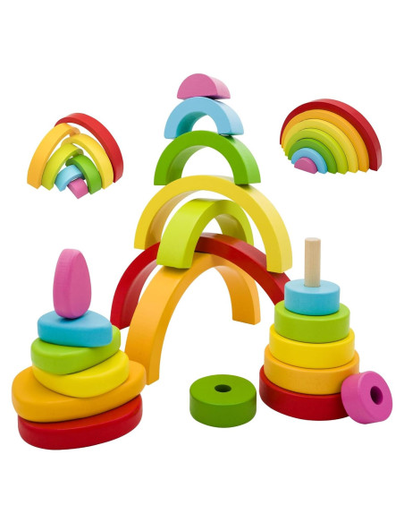 Juguete de Apilamiento Arco Iris de Madera MEGRANATE 1.13 kg