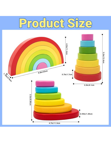 Juguete de Apilamiento Arco Iris de Madera MEGRANATE 1.13 kg