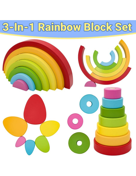 Juguete de Apilamiento Arco Iris de Madera MEGRANATE 1.13 kg