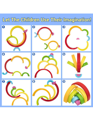 Juguete de Apilamiento Arco Iris de Madera MEGRANATE 1.13 kg