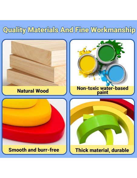 Juguete de Apilamiento Arco Iris de Madera MEGRANATE 1.13 kg