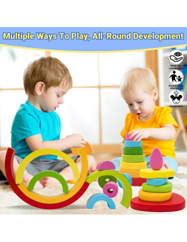 Juguete de Apilamiento Arco Iris de Madera MEGRANATE 1.13 kg