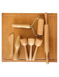 Juego de herramientas de plastilina KODMIS con 7 piezas de madera