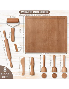 Juego de herramientas de plastilina KODMIS con 7 piezas de madera 2