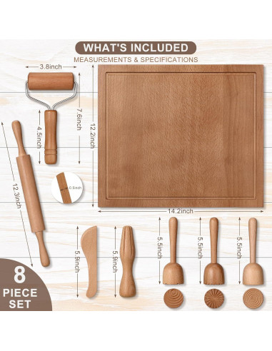 Juego de herramientas de plastilina KODMIS con 7 piezas de madera